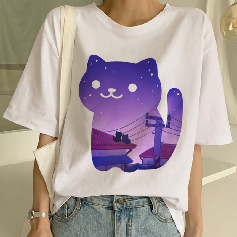 T-shirt Unissexo Divertida de Gato 😺👕