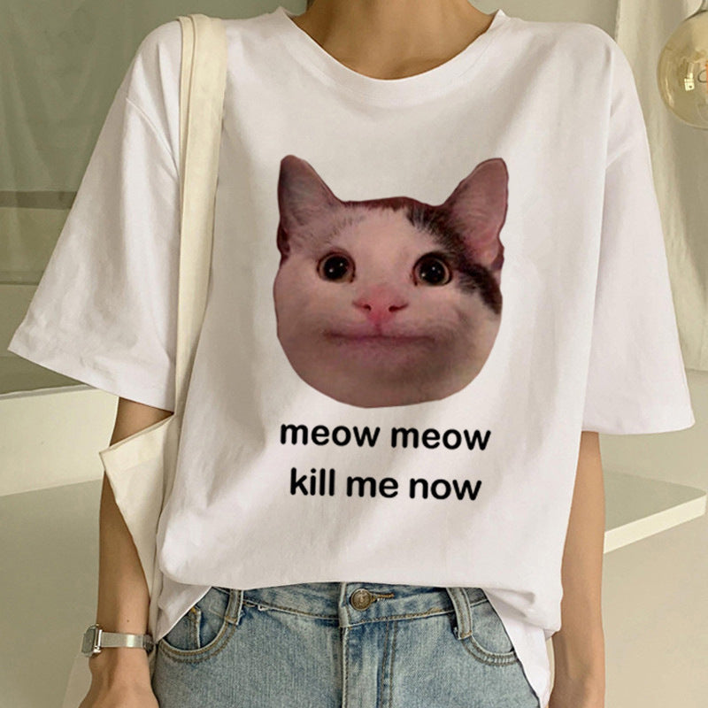T-shirt Unissexo Divertida de Gato 😺👕