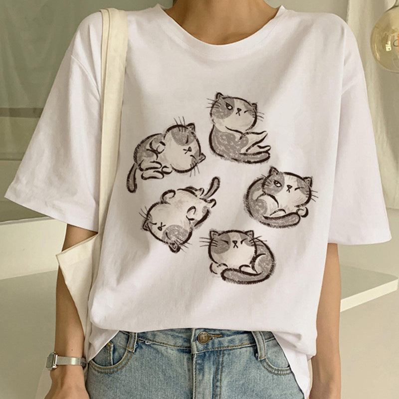 T-shirt Unissexo Divertida de Gato 😺👕